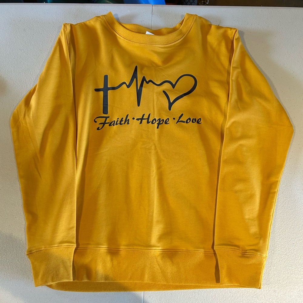 Yellow Faith Hope Love Sweatshirt